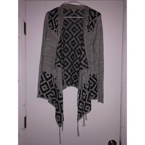 Black and gray cardigan